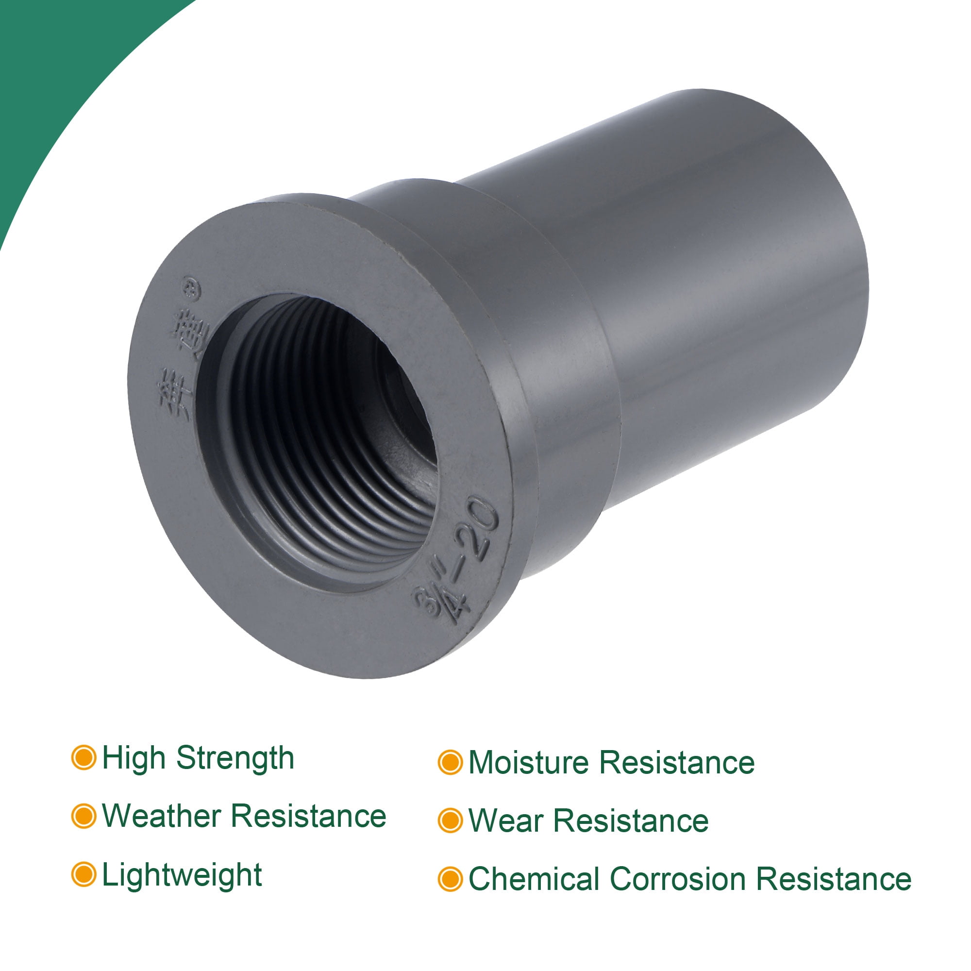 メス25 Uxcell G3/4 Female Thread 25mm ID DN20 PVC Straight Water