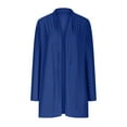 thumbnail image 4 of Mrat Womens Open Front Cardigan Duster Eyelet Lightweight Fall Trendy Long Sleeve Cardigans Sweater with Pockets Womens Winter Jackets S-367 Blue XL, 4 of 6