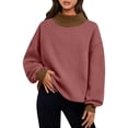 thumbnail image 3 of Zeliretfy Womens Oversized Turtleneck Sweatshirt Long Sleeve Pullover Loose Fit Comfort Tops for Work Office Daily Wear Fall Winter Spring Solid Color, 3 of 8