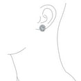 thumbnail image 3 of Bling Jewelry Womens Classic Cubic Zirconia CZ Halo Crown Oval Stud Clip On Earrings Non Pierced Ears, 3 of 6
