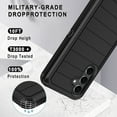 thumbnail image 3 of I-HONVA for Samsung Galaxy S25 FE Case,Shockproof Heavy Duty Rugged Phone Case Military-Grade Protection Phone Cover for Galaxy S25 FE Case,Stripe Black, 3 of 7