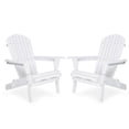 thumbnail image 3 of JXXRZ Wooden Folding Adirondack Chairs – Solid Cedar Outdoor Patio Garden Lounge,White (Set of 2), 3 of 8