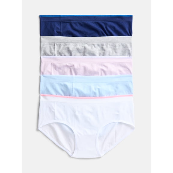 Athletic Works Girls Seamless Brief Underwear, 5-Pack, Sizes S-XL
