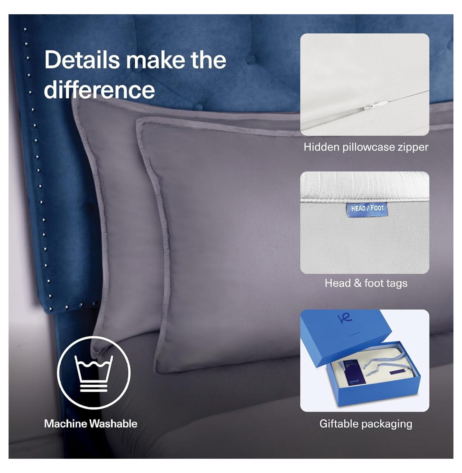 100% Bamboo Viscose Flat Sheet Extra Wide Flat Sheet | Flat Sheet ( - Coastal Blue)