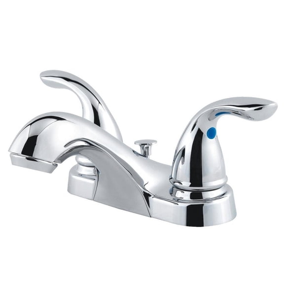Pfister Robinet de Salle de Bain Classique en Chrome Poli, Robinet de Meuble-Lavabo de Salle de Bain à 2 Poignées de 4 Pouces à Entraxe avec Bonde à Pression pour Évier, Décor de Salle de Bain, B à 3 Trous