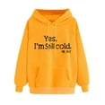 thumbnail image 3 of BLTIBY Christmas Sweatshirts Hoodies for Women Christmas Graphic Drawstring Fleece Hooded Xmas Holiday Pullover Sweater with Pockets Yellow XXL, 3 of 3