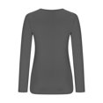 thumbnail image 5 of TKLPEHG Blouses for Women Dressy Casual Crew Neck Slim Tops Comfy Lightweight Long Sleeve T Shirt Fashion Solid Color Fall Tops Pullover (Dark Gray,L), 5 of 6
