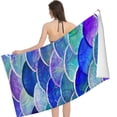 thumbnail image 2 of PHYHOO Oversized Microfiber Sand Free , Blue Scales Pool Towels for Adults Travel Towel for 30x60in, 2 of 8