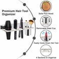 thumbnail image 5 of Hair Tool Organizer Wall Mounted, Sturdy Pine Wood Construction, Removable Stainless Steel Cup, Holds Hair Dryers, Straighteners, Curling Irons, Brushes, and More, White, 5 of 8