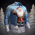 thumbnail image 2 of Kcodviy Chemise de Pyjama Numérique de Noël pour Hommes, Imprimée en 3D, Col à Revers, Manches Longues, 2 of 4