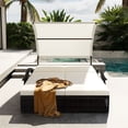 thumbnail image 2 of Bellemave Outdoor Daybed with Canopy, Steel Frame Sun Lounger with Adjustable Backrest, Patio Double Sunbed with Arched Armrests, Suitable for Patio Pool Deck, Garden, Backyard (Beige), 2 of 8
