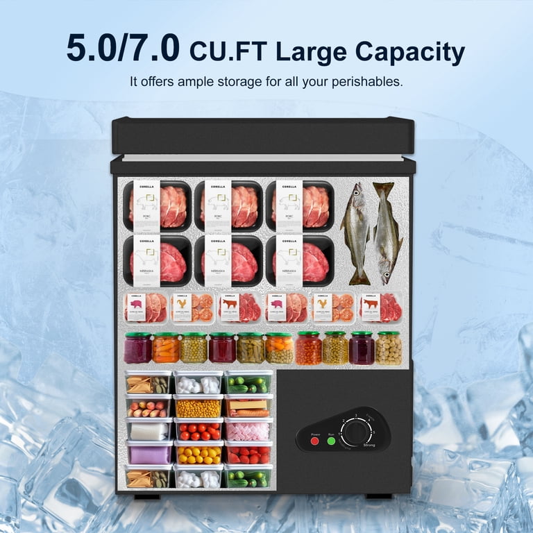 TABU, Chest Freezer, 7.0 Cu ft, Garage Ready Black - Walmart.com