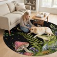 thumbnail image 2 of Round Area Rugs 4Ft, Frog Mushroom Non-Slip Washable Circle Rugs Carpet, Country Botanical Butterfly Eucalyptus Leaves Indoor Outdoor Rug Floor Mats Throw Runner for Bedroom Living Room Bathroom, 2 of 8