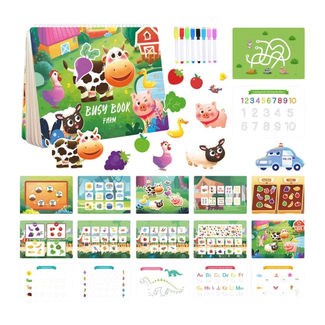 Pegatizadores para niños Libros de libros de juguetes tranquilos Regalo Regalo para niños Libro de actividades educativas Herramienta de aprendizaje Tema de