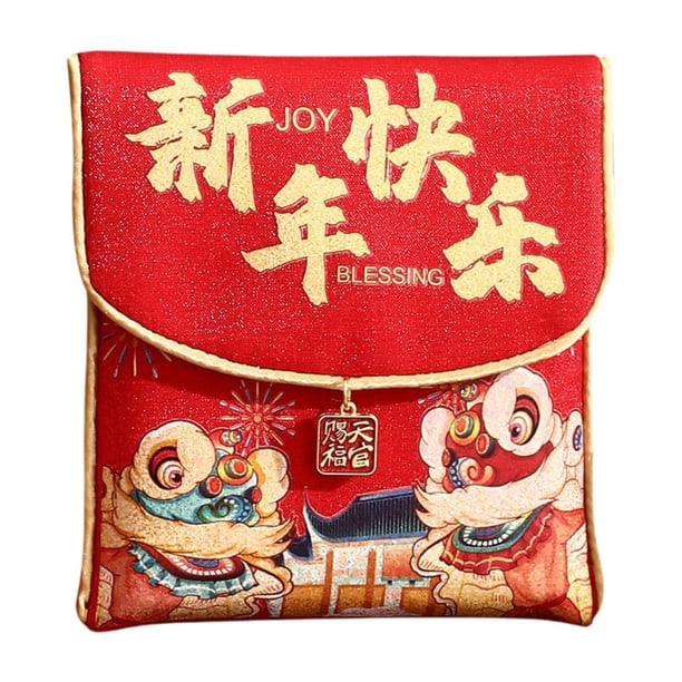 Sobre rojo de Año Nuevo chino para niños, práctico y tradicional bolsillo rojo. Sin cordón