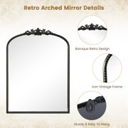 Classic Crown Arched Decorative Mirror, Black, 22x30in