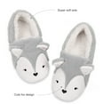 thumbnail image 3 of Womens Fox Fleece Animal Cozy House Fuzzy Slippers Indoor Outdoor Vacation Slippers for Women Warm Home Shoes（7-8）, 3 of 6