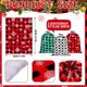 thumbnail image 2 of Bolsas con cordón a cuadros con diseño de búfalo de 30 x 40 cm para envolver regalo con forma de feliz Navidad, 2 of 7