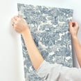 thumbnail image 5 of Chesapeake Spinney Blue Toile Wallpaper, 5 of 7