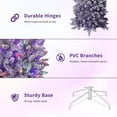 thumbnail image 5 of 7.5ft Snow Flocked Pencil Christmas Tree, with Sturdy Metal Stand, Skinny Xmas Tree Holiday Decoration for Home, Office, Purple Gradient, 5 of 6