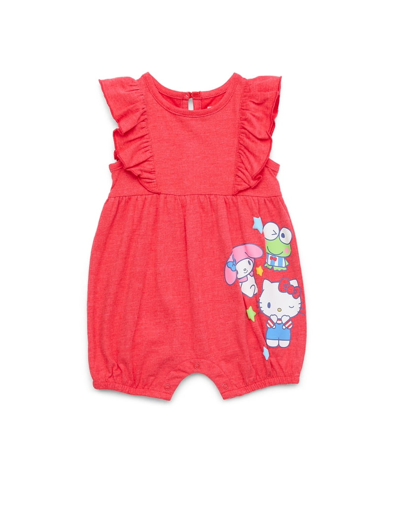 Hello Kitty Baby Girls Romper Set, 2-Pack, Sizes 0-24 Months