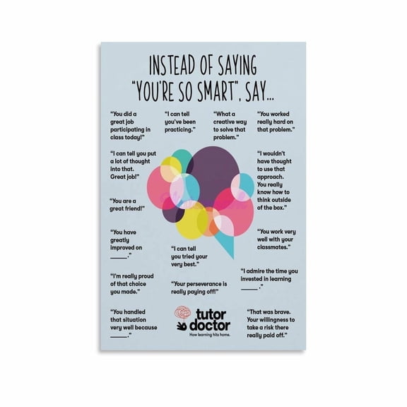 Instead of Saying You're So Smart Children's Affirmative Value Approach Posters Canvas Painting Posters And Prints Wall Art for Living Room Bedroom Decor