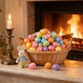 thumbnail image 5 of HuiXinOu 80 Pieces Plastic Easter Eggs, 1.5"x1.8" Assorted Color Hollow DIY Decoration for Easter Basket Fillers, Party Favors Crafts, Spring Holiday Festive Supplies, 5 of 7
