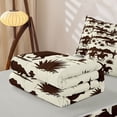 thumbnail image 6 of Homewish Retro Western Cowboy Zipper Full Size Comforter Sets with Fitted Sheet and 2 Pillowcases,Vintage Desert Cactus Zipper Bedding Set,Light Gray Reversible,4pcs, 6 of 8