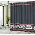 thumbnail image 4 of Ambesonne Abstract Shower Curtain, Simple Style Greek Pattern, 69"Wx75"L, Black Coral and White, 4 of 4