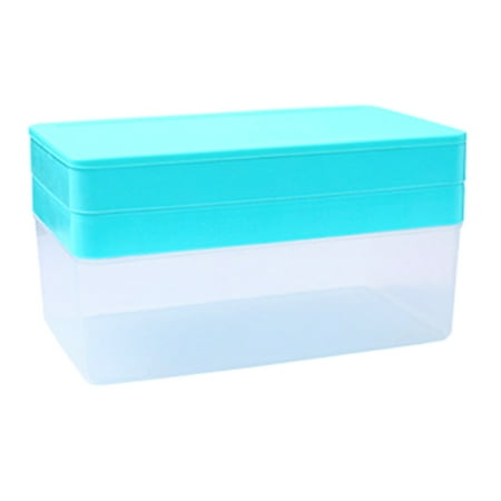 

Household Ice Tray Stencils with Lid Multifunctional Large Capacity Ice Box Light Blue Monolayer