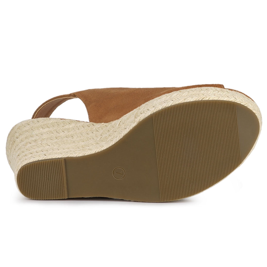 DARING DIVA Slingback Platform Wedges Heel Espadrille Wedge Sandals Brown 9