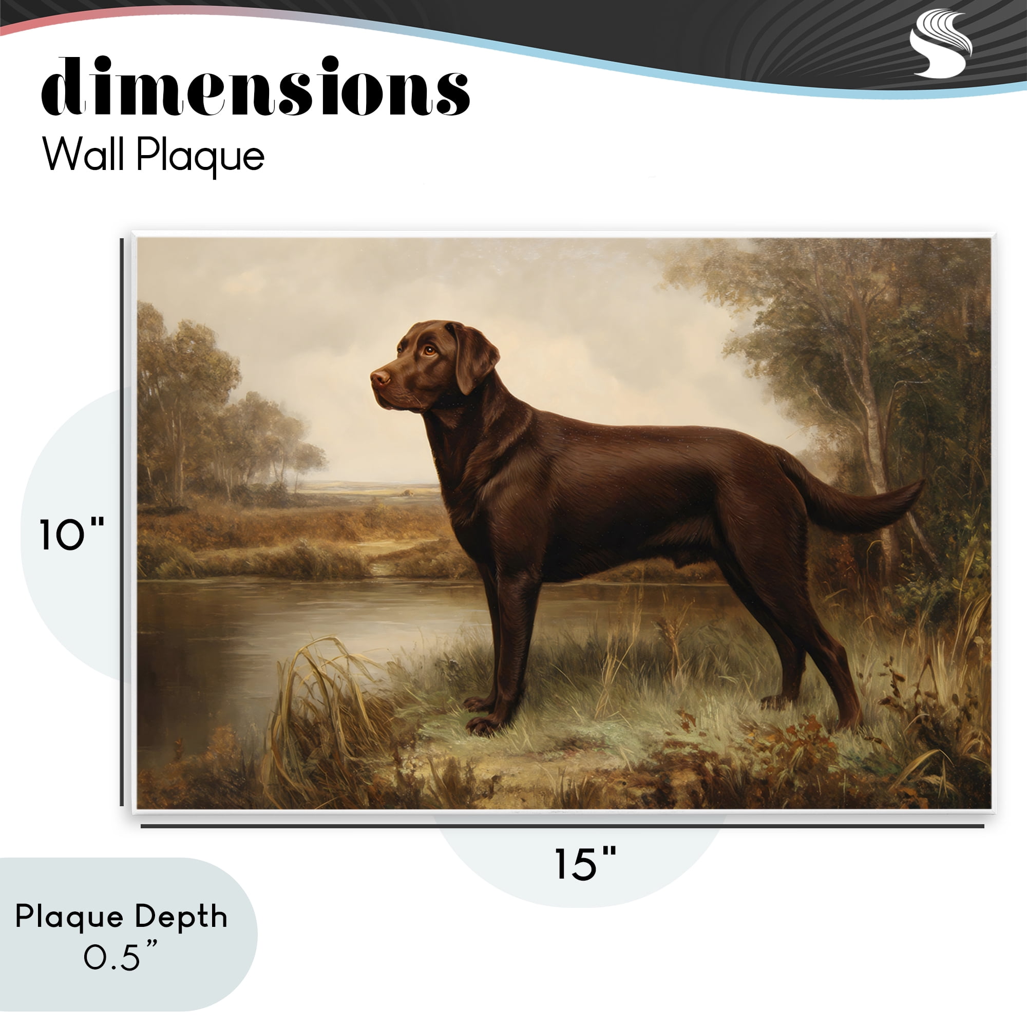 Stupell Industries Brown Lab By The River Wall Plaque Art, design by Petal Prints Design