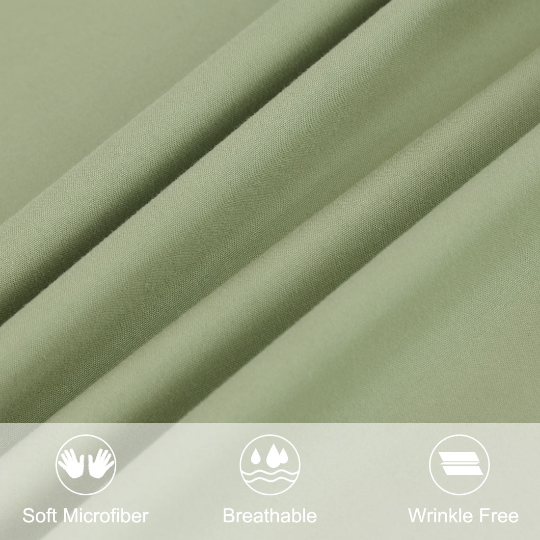 Unique Bargains Microfiber Solid Body Pillow Cover, 20" x 54", Sage
