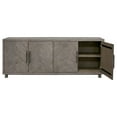 thumbnail image 4 of 80" Four Door TV Console Entertainment Stand Wood Cabinet Fully Assembled Gray, 4 of 11