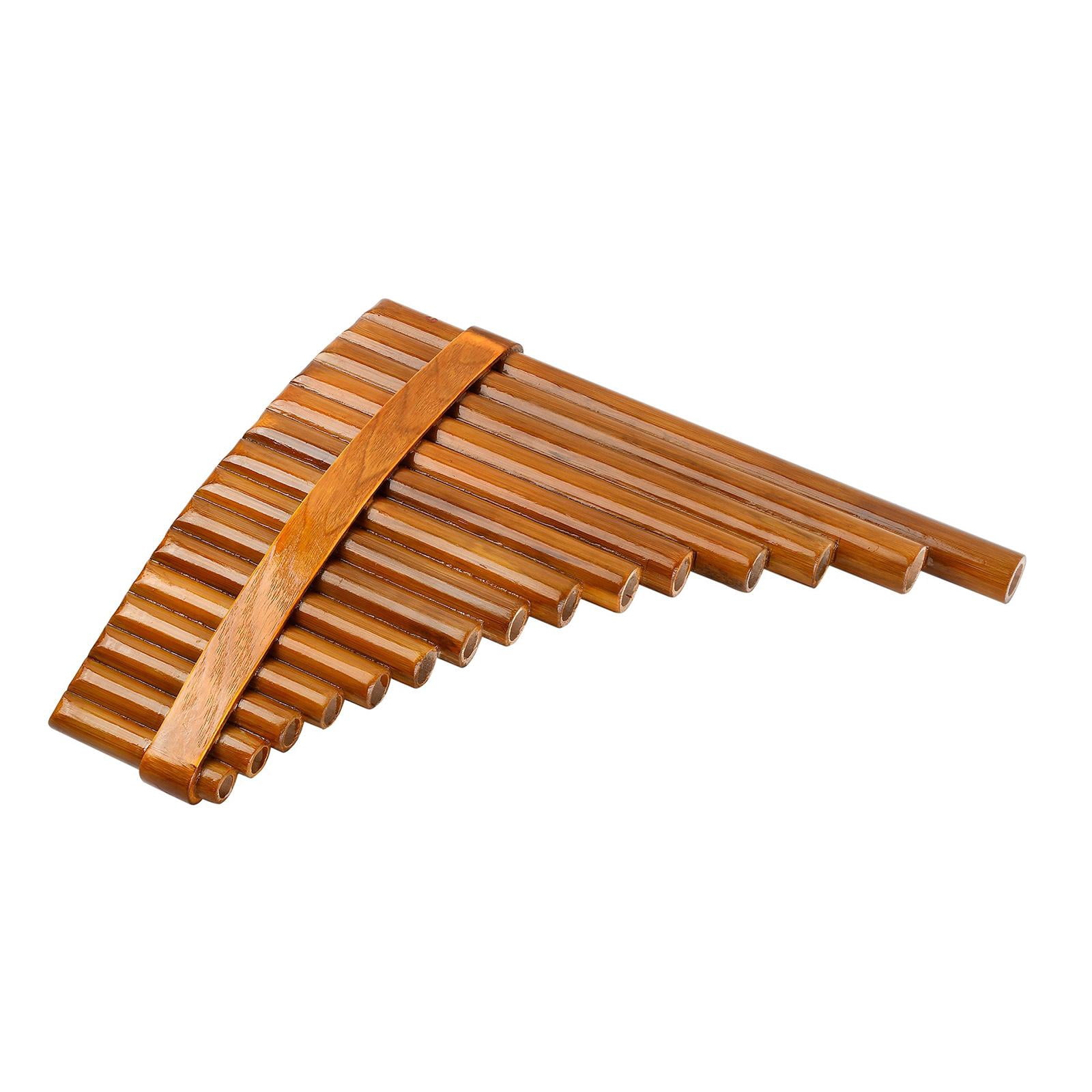 Pan Pipes Flute key 1 Set Woodwind Smooth Curved Handmade Polished Chinese Natural Peruvian Bamboo Flute Set Flute for Practice Right-Hand