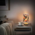 thumbnail image 6 of Fish Crowds Lotus Leaves Table Lamp USB Bedside Desk Nightstand Lamp Printed Gifts Small Lamp Wood Base for Bedroom Living Room Kids Room College Dorm, 6 of 7