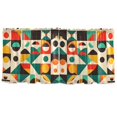 thumbnail image 7 of Yayeee Kitchen Curtains Tier Set of 2 Light Filtering 57"x36" Over Sink Window Panels, Beige Geometric, 7 of 7