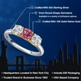 thumbnail image 2 of Gem Stone King 925 Silver and 10K Yellow Gold Pink Tourmaline and Lab Grown Diamond Engagement Ring for Women | 1.52 Cttw | Round 5MM | Gemstone October Birthstone | Size 7, 2 of 6