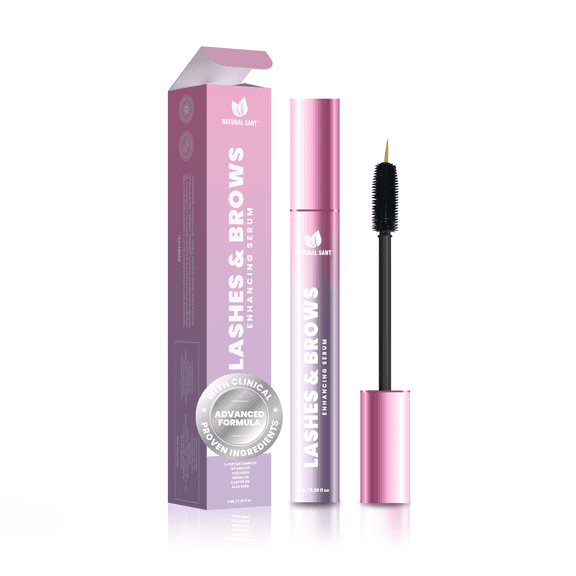 Natural Sant Lash & Brow Enhancing Serum – Peptides for Strength, Volume & Healthy Look – 6 ml (0.20 fl oz)