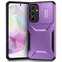 for Samsung Galaxy A26 5G Case with Built-in Camera Lens Slide Cover, Heavy-Duty Shockproof Rugged Case Heavy Duty Bumper Shockproof Phone Cover for Samsung Galaxy A26 5G,Purple