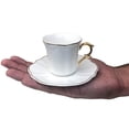 thumbnail image 4 of Juego de tazas para café turco Brew To A Tea de 3 oz, 12 piezas, blanco y dorado, 4 of 9