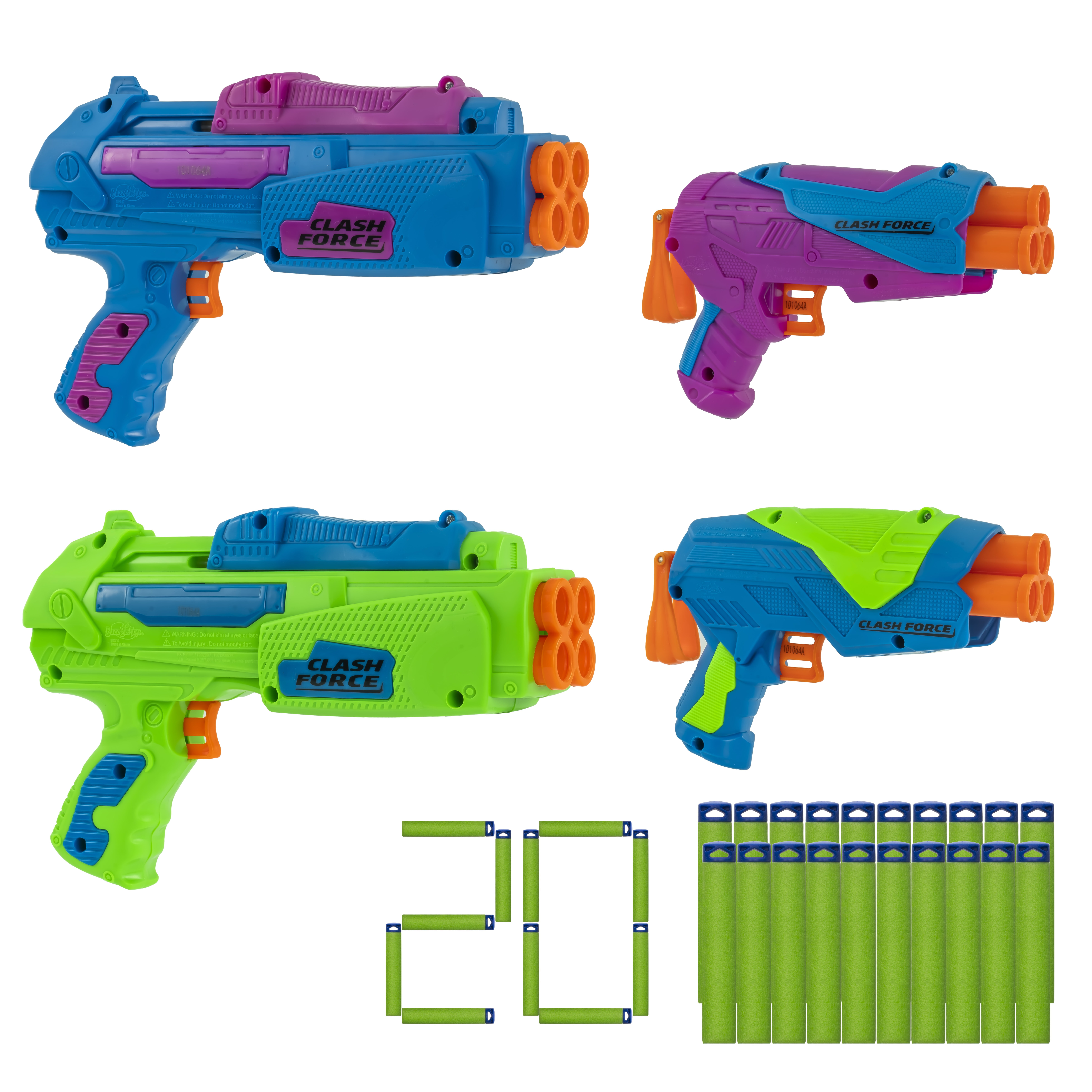 Adventure Force Clash Force Combo Foam Dart Blaster Set with 4