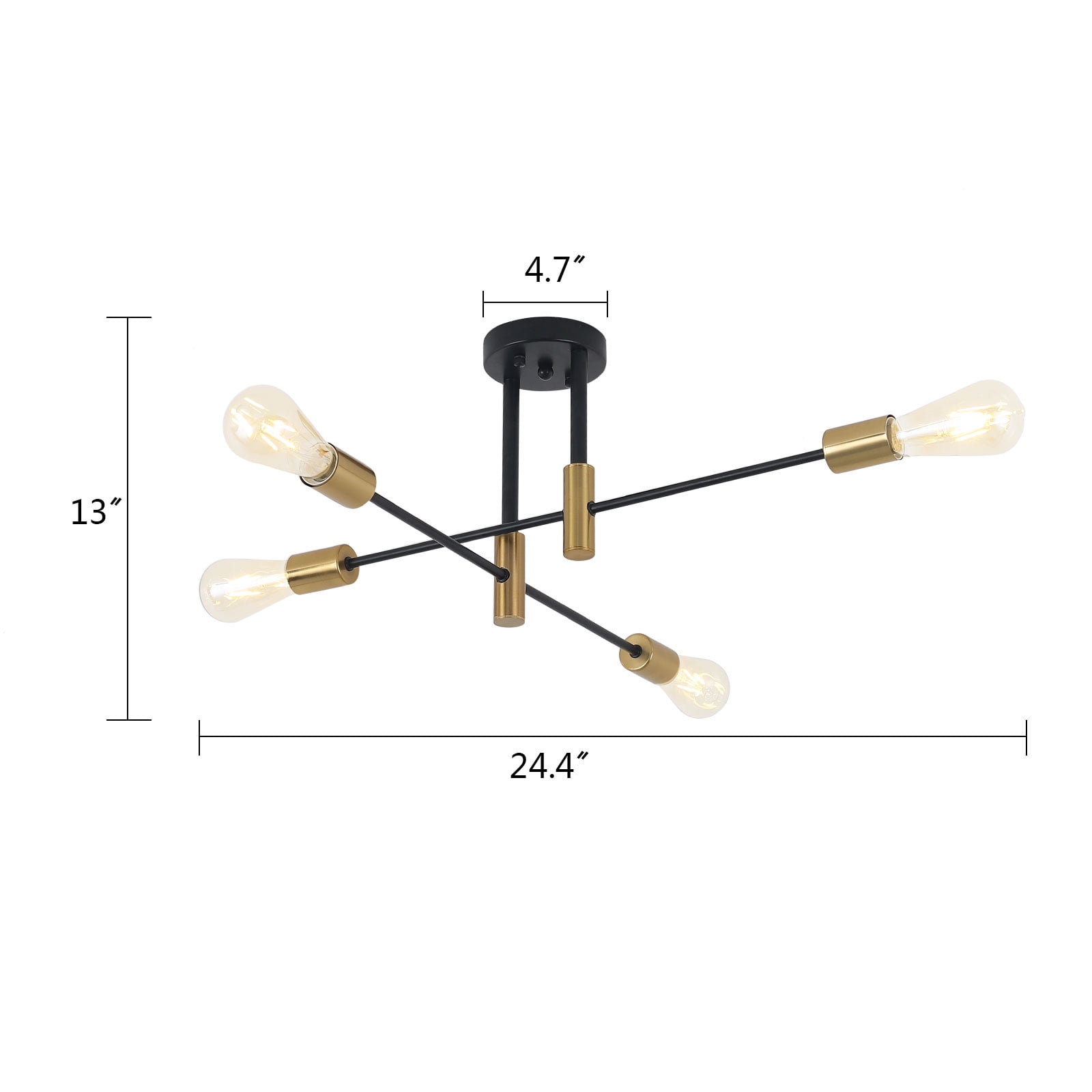 Modern Pendant Light with 4 Lamp Holders Farmhouse Chandelier Pendant Lighting Fixtures Ceiling Mount Mounting Type Pendant Light for Kitchen Island Dining Room