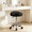 Black, variant on Saddle Stool, Adjustable Height Ergonomic Swivel Chair with Wheels, PU Leather Saddle Seat with Ring Pedal for Salon, Massage, Clinic, Lab, and Office White