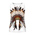 thumbnail image 5 of Raeneomay Off Shoulder Tops for Women Women's Retro Ethnic Style Feather Tassels Printed Sleeveless Tank Tops, 5 of 5