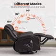 thumbnail image 6 of UHOMEPRO Swivel Recliner Chair for Adults, 360° Manual Swivel Rocker with Vibration Massage, Lumbar Heat, Leather Nursery Glider with Cup Holders and USB Port, Living Room and Bedroom, Brown, 6 of 9