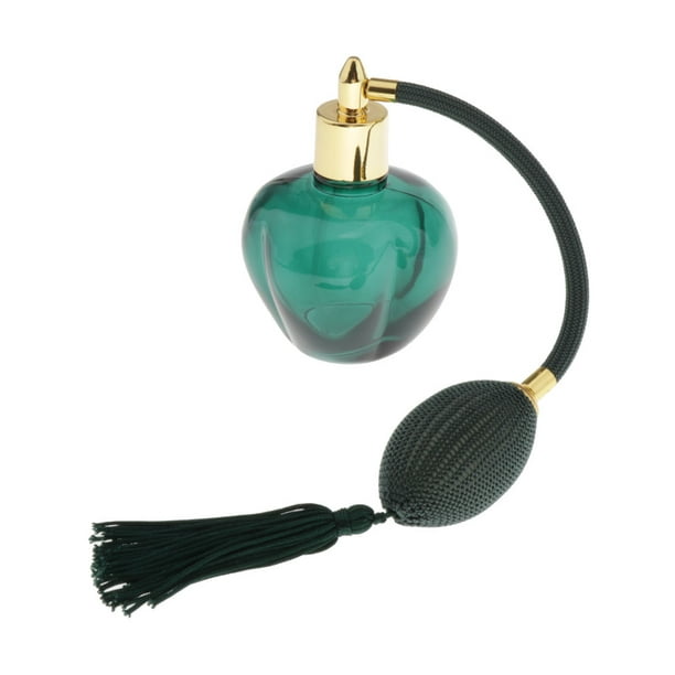 Frasco de perfume en spray vacío, recargable, transparente con válvula, difusor de viaje. verde
