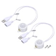 thumbnail image 1 of Uxcell DC 5V24V 5A PIR Sensor de Movimiento Interruptor Sensor de Luz con Cable USB para Luz de Tira LED de Gabinete Blanca 2Pcs, 1 of 7