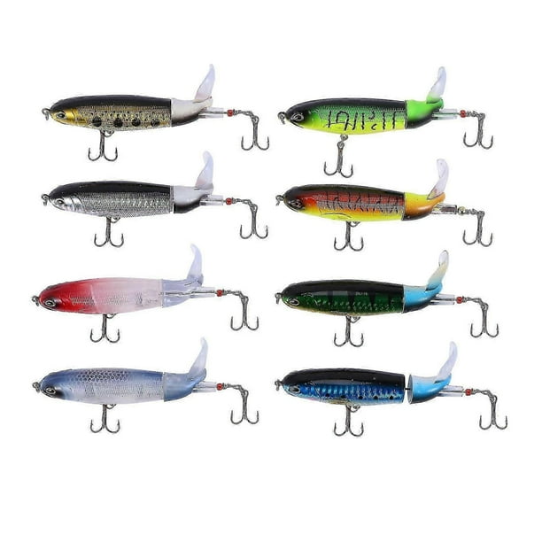 8pcs Whopper Plopper 11cm 15g Floating Popper Fishing Lure Artificial Hard Bait Wobbler Rotating Ta (tangling)