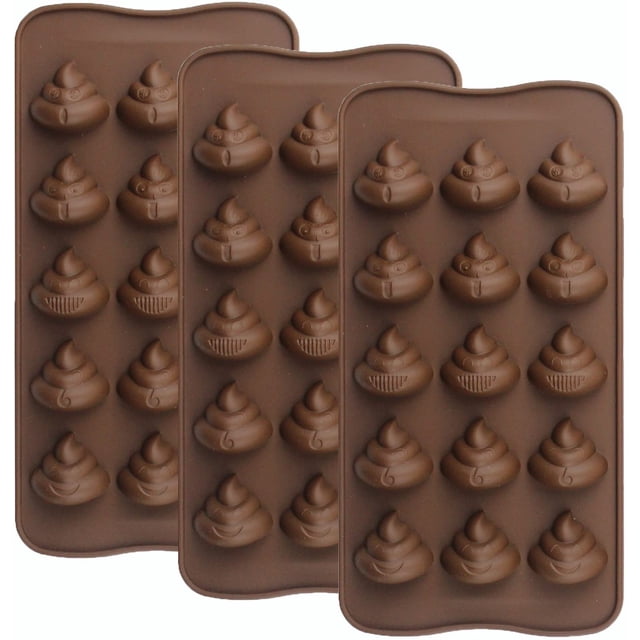 Emoji Chocolate Mold 2 PCS Emoticon Shaped Candy Making Molds Cute Silicone Baking Mold Ice Cube Tray Mini Pudding Gummy Maker (2 PCS Large Emoji) Xemadio WMZL-166-2